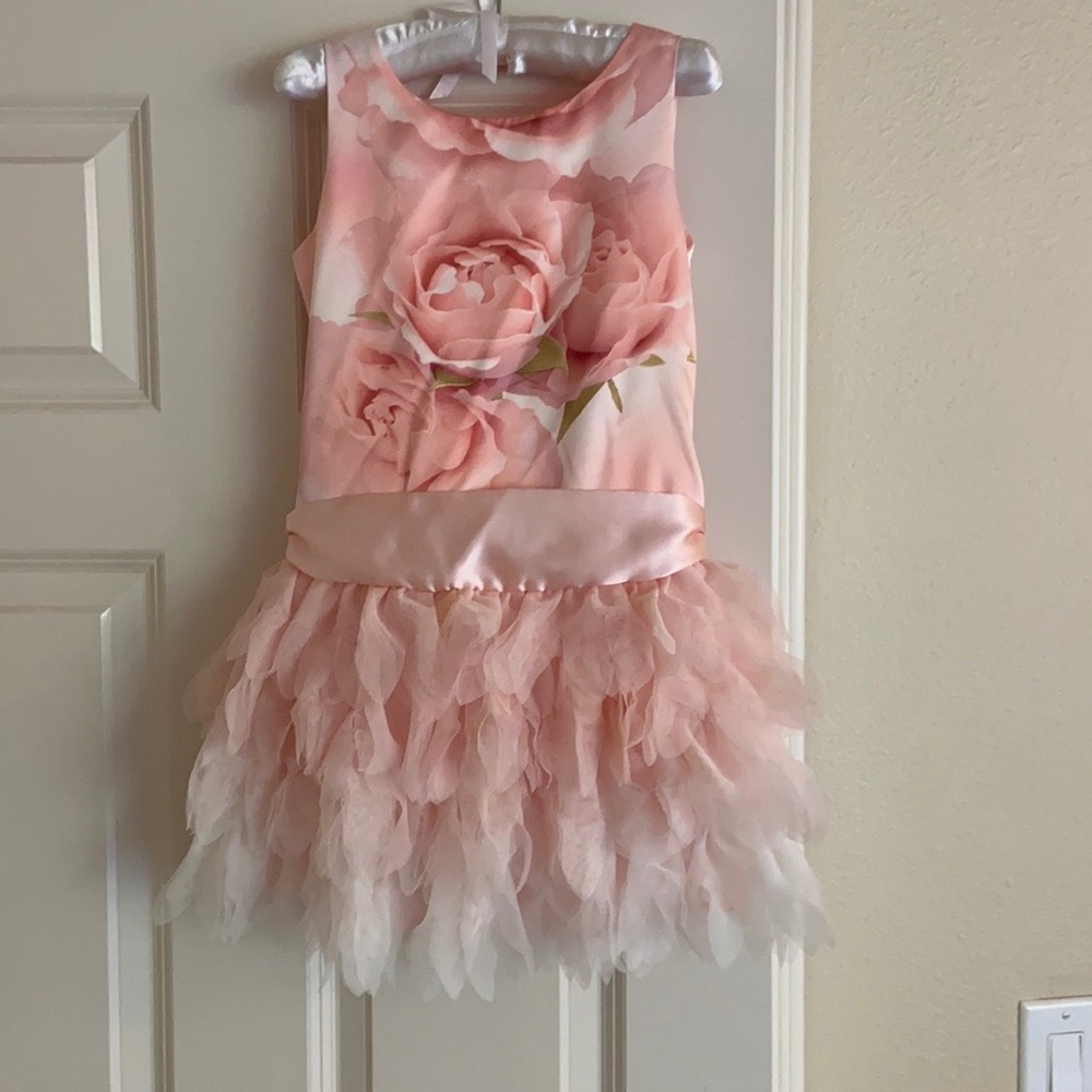 Beautiful girl’s peony dress with tulle skirt!